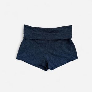 Y2K Active Basic Charcoal Grey Fold Over Waist Yoga Shorts Size S